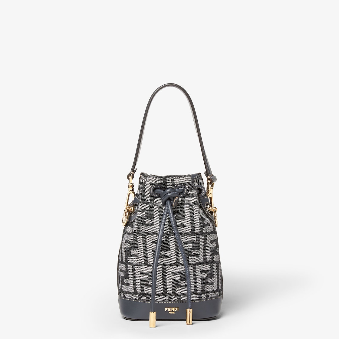 FENDI Mon Tresor Dark blue denim-effect FF jacquard mini-bag - Image 1